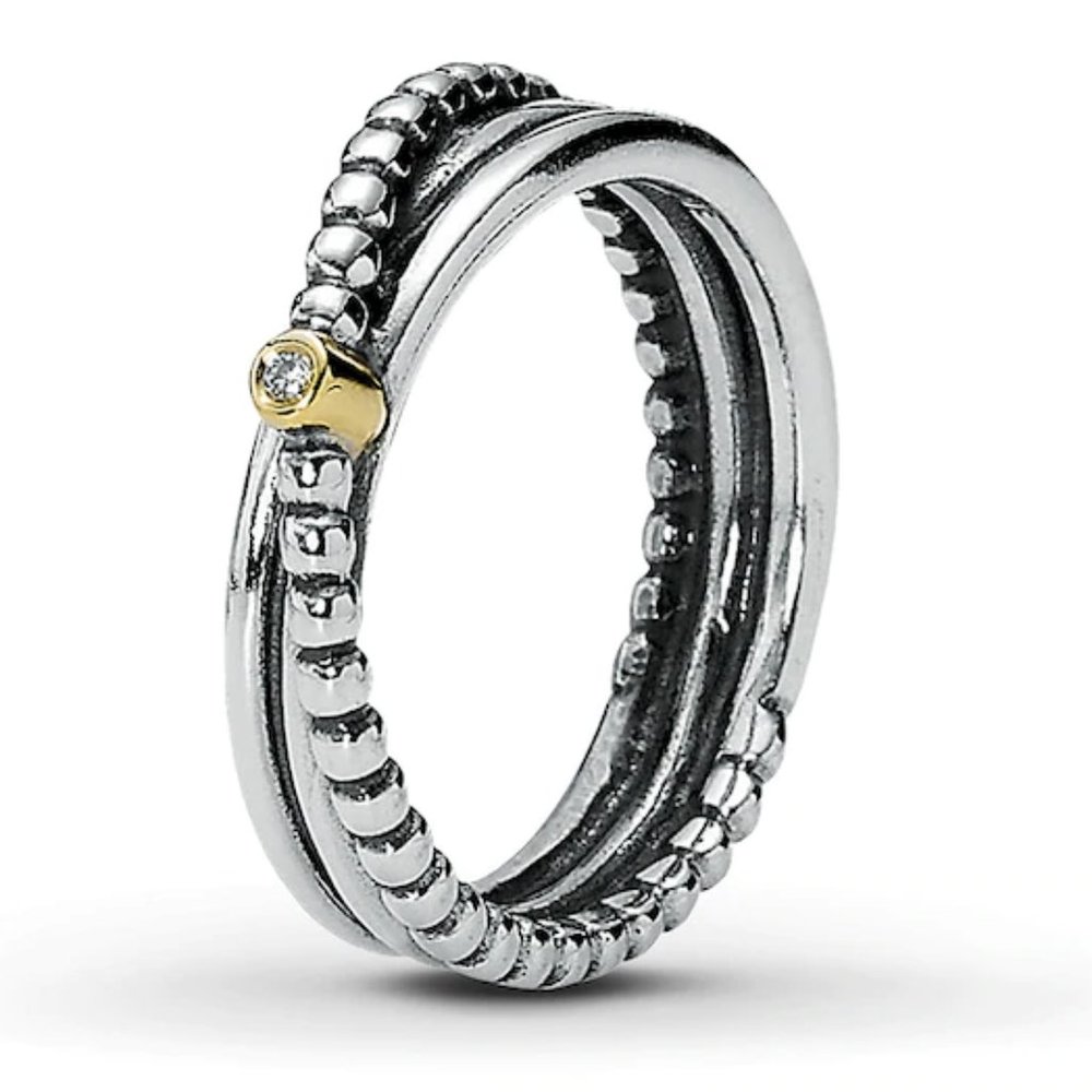 PANDORA Diamond & 14K Gold/Sterling Silver Ring